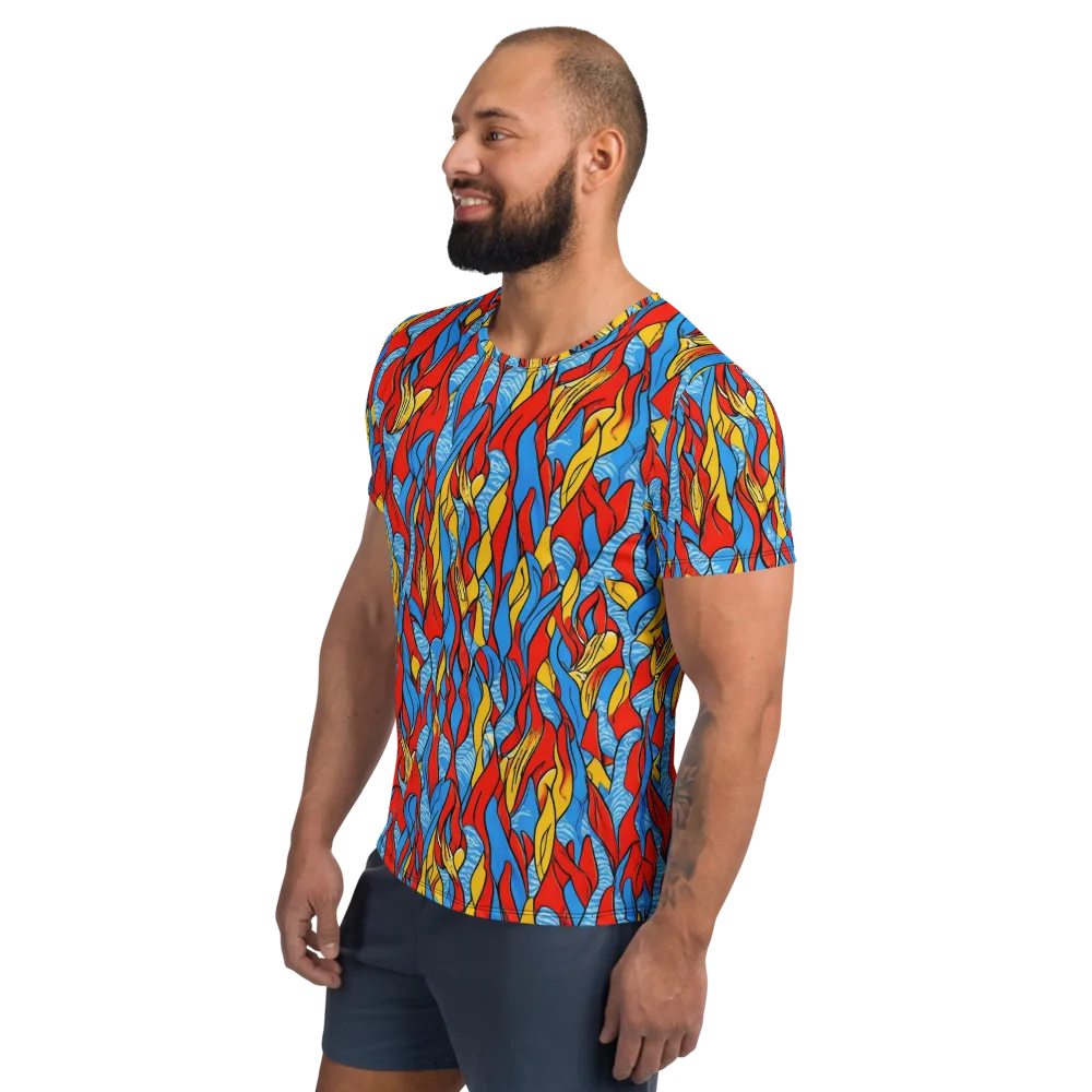 Flamewater Garden on Men's Athletic T-Shirt — Left