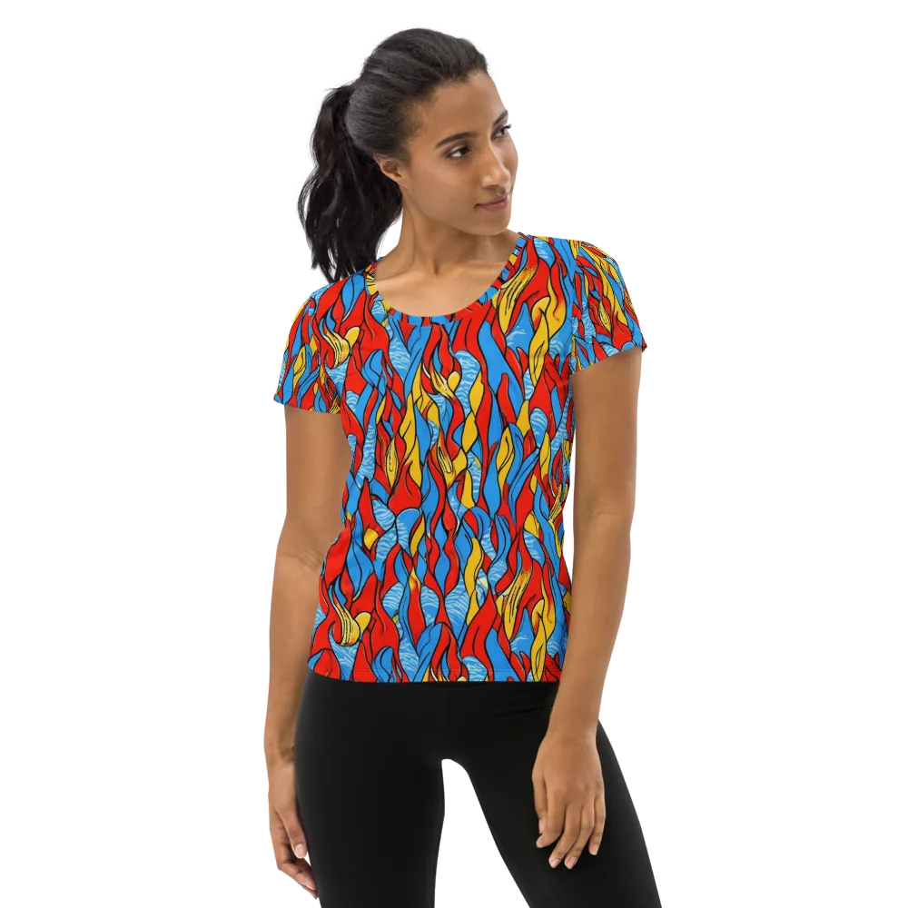Flamewater Garden on Women's Athletic T-Shirt — Front