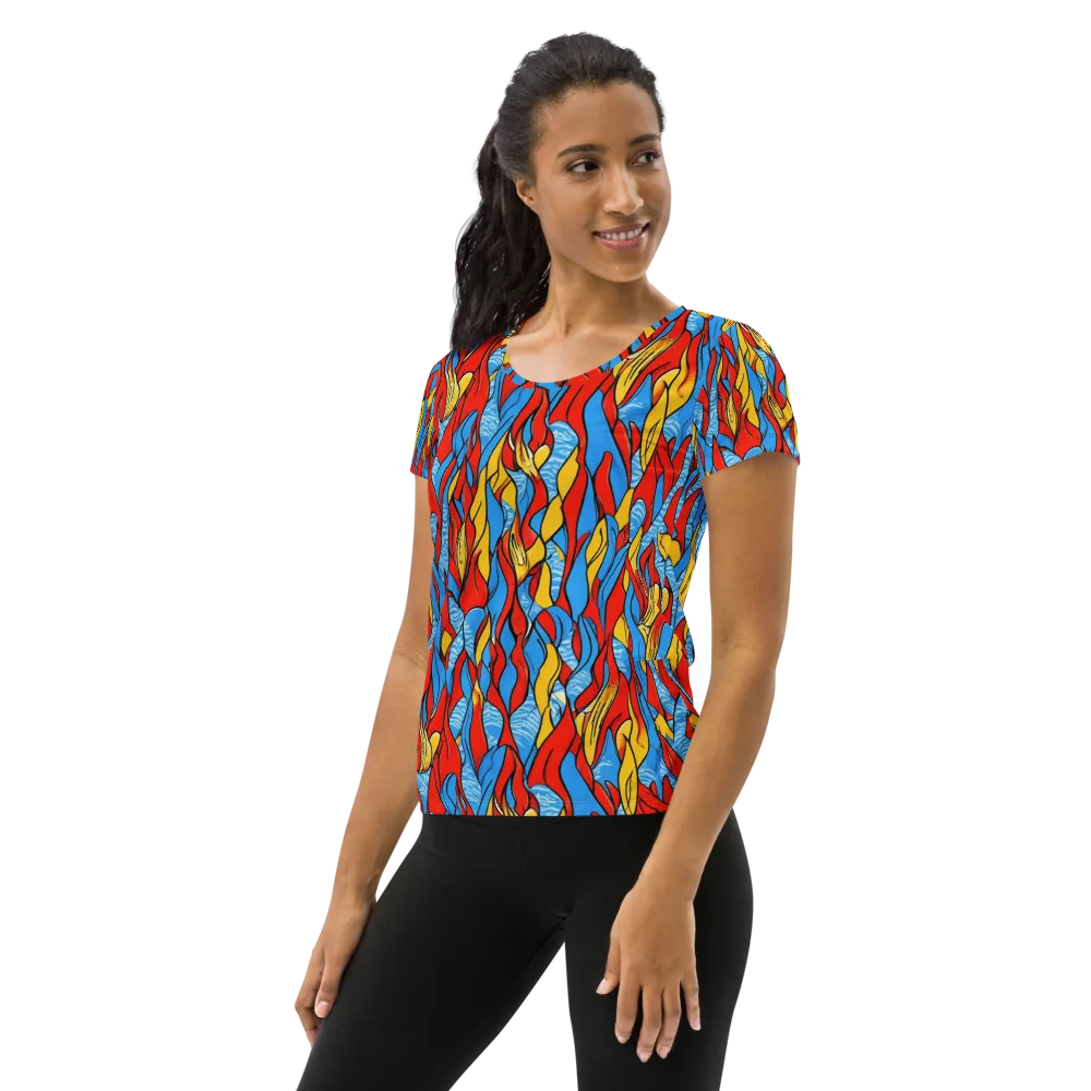 Flamewater Garden on Women's Athletic T-Shirt — Left