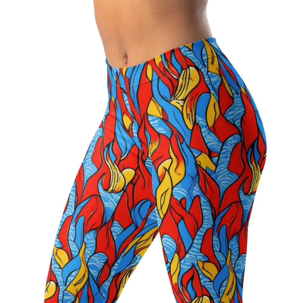 Flamewater Garden on Leggings — Left Front