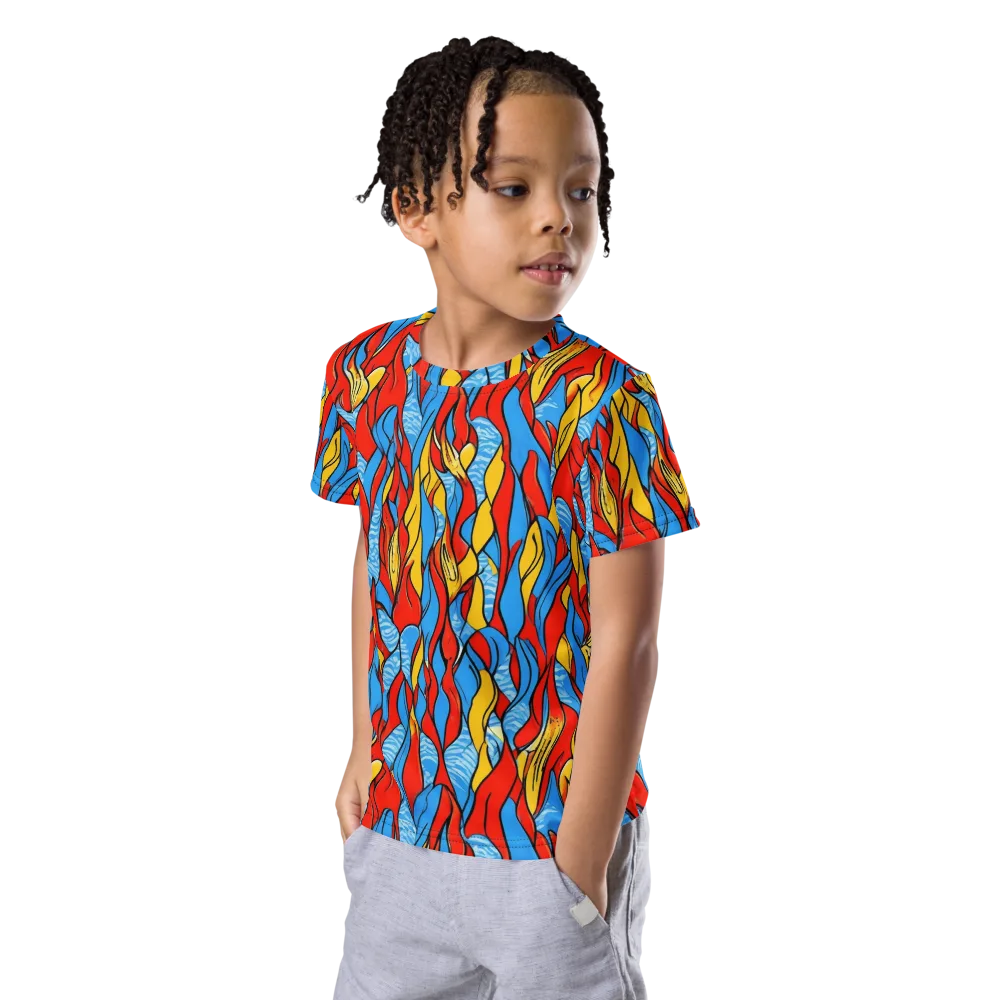 Flamewater Garden on Kids Crew Neck T-Shirt — Left Front