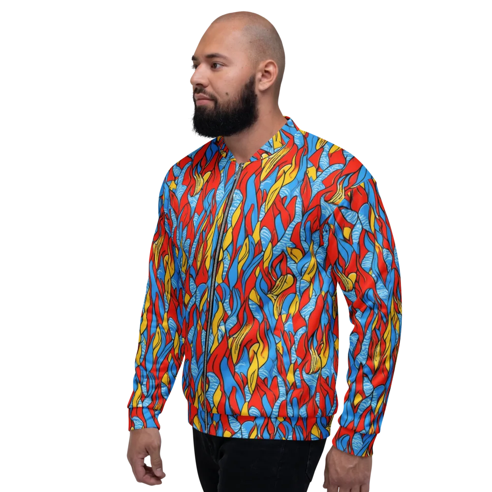 Flamewater Garden on Bomber Jacket — Left
