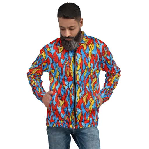 Flamewater Garden on a Bomber Jacket