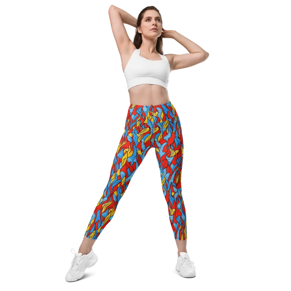 Flamewater Garden on Leggings with Pockets — Front