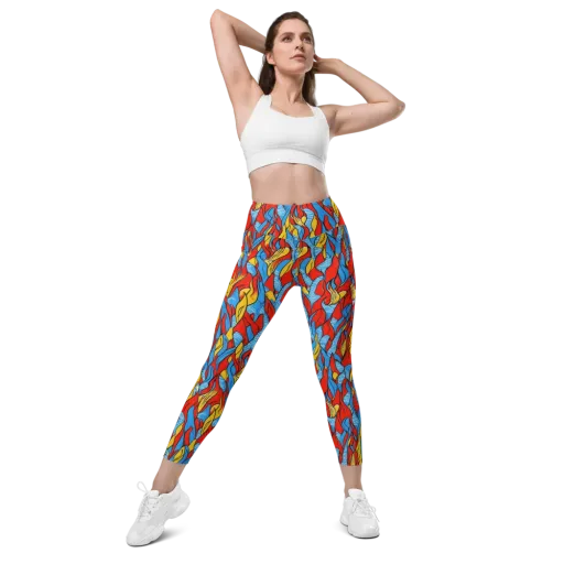 Flamewater Garden on a Leggings with Pockets