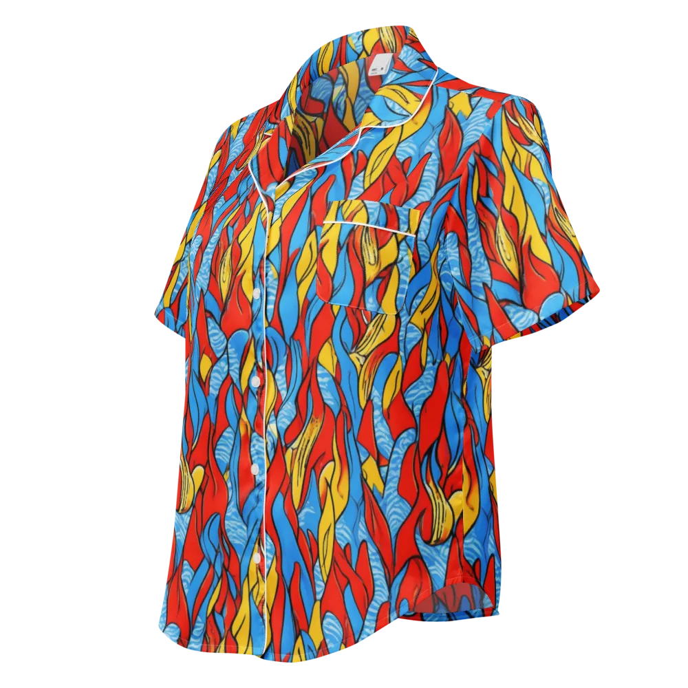 Flamewater Garden on Women's Short Sleeve Pajama Top — Left Front