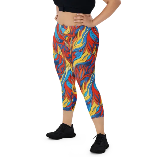 Ember Foliage on a Capri Leggings