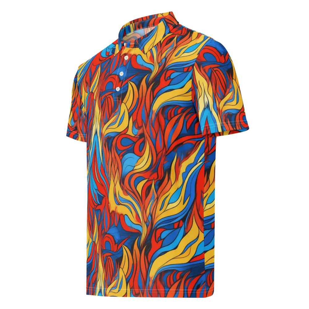 Ember Foliage on Men's Slim Fit Polo Shirt — Left Front