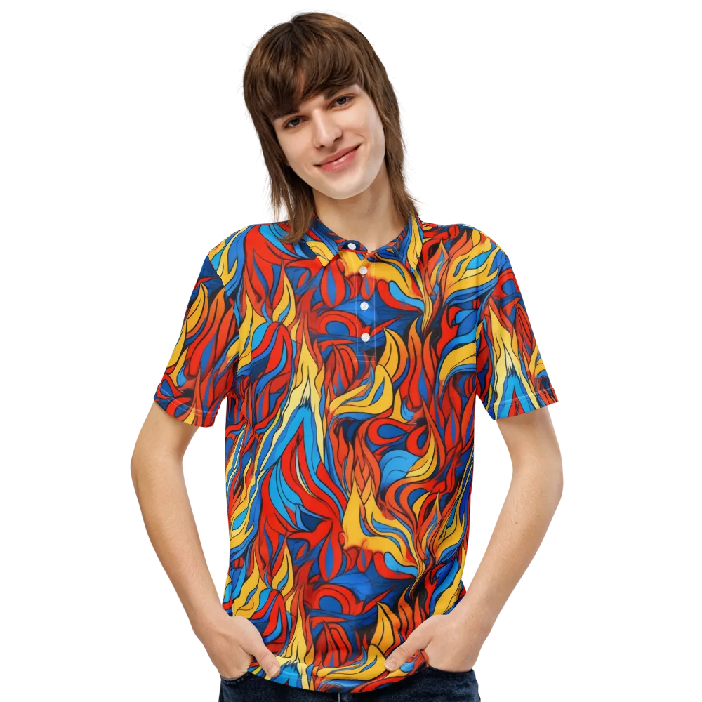Ember Foliage on Men's Slim Fit Polo Shirt — Front