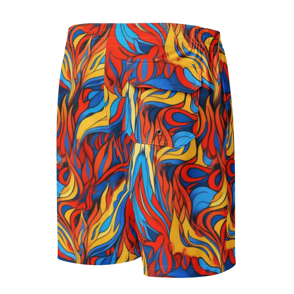 Ember Foliage on Men's Board Shorts — Back