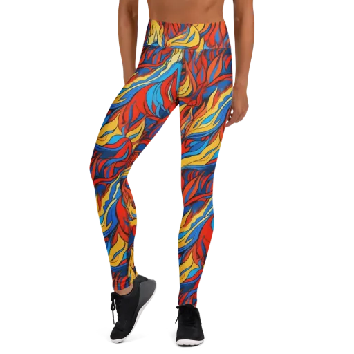 Ember Foliage on a Yoga Leggings
