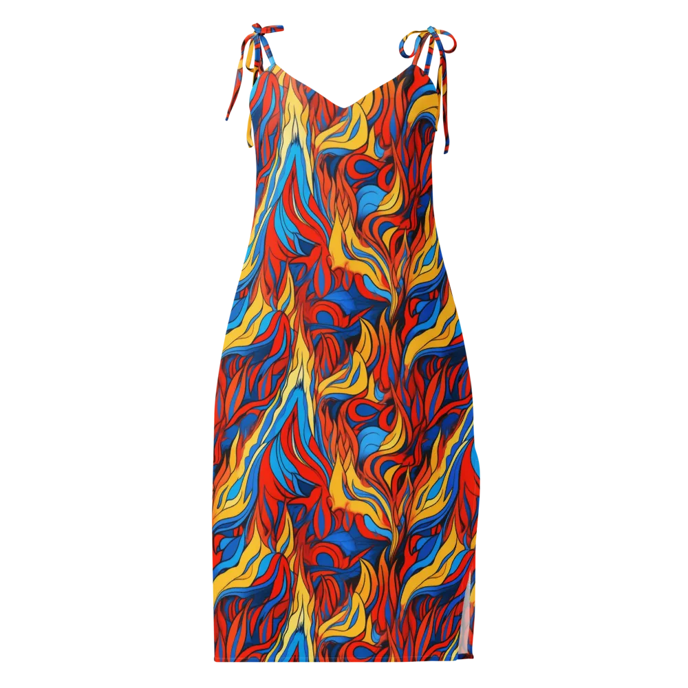 Ember Foliage on Slip Dress — Front