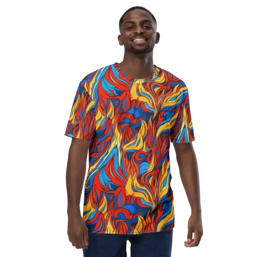 Ember Foliage on a Men's Crew Neck T-Shirt