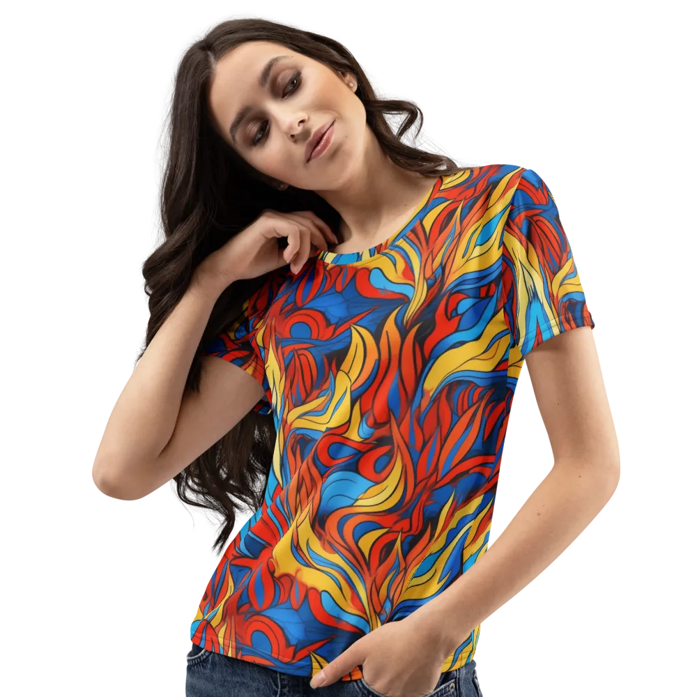 Ember Foliage on Women's Crew Neck T-Shirt — Left Front
