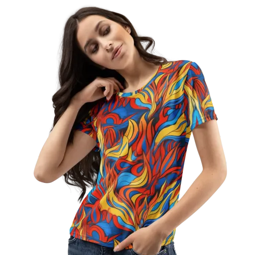 Ember Foliage on a Women's Crew Neck T-Shirt