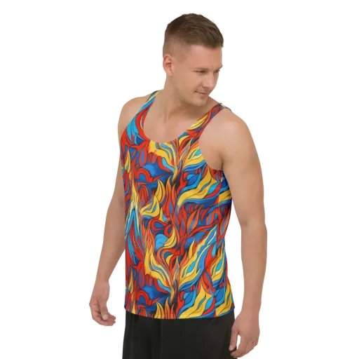 Ember Foliage on a Men's Tank Top