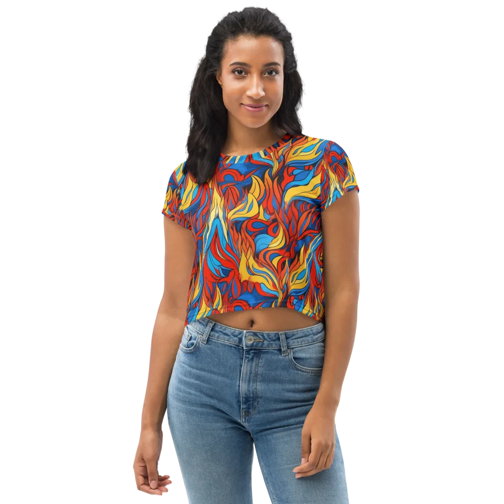 Ember Foliage on Crop Tee — Front