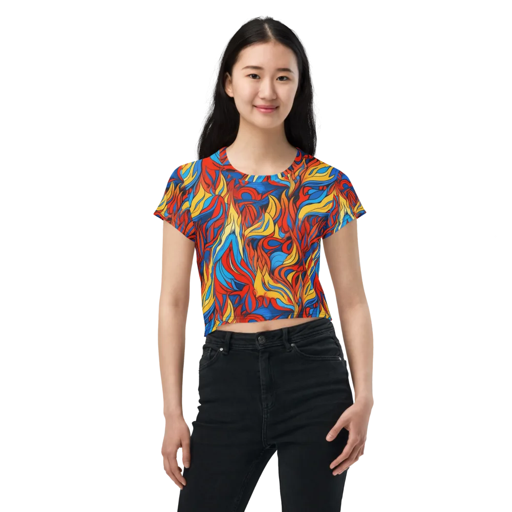 Ember Foliage on Crop Tee — Front