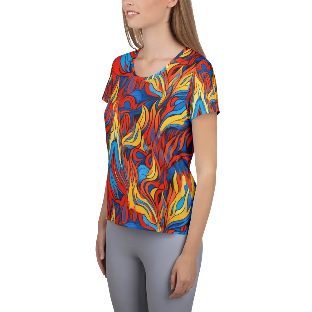 Ember Foliage on Women's Athletic T-Shirt — Left