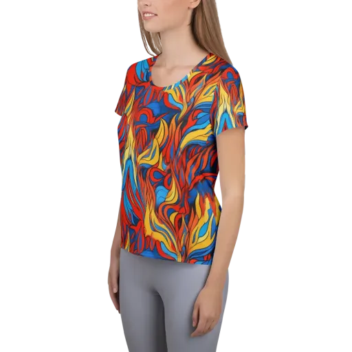 Ember Foliage on a Women's Athletic T-Shirt