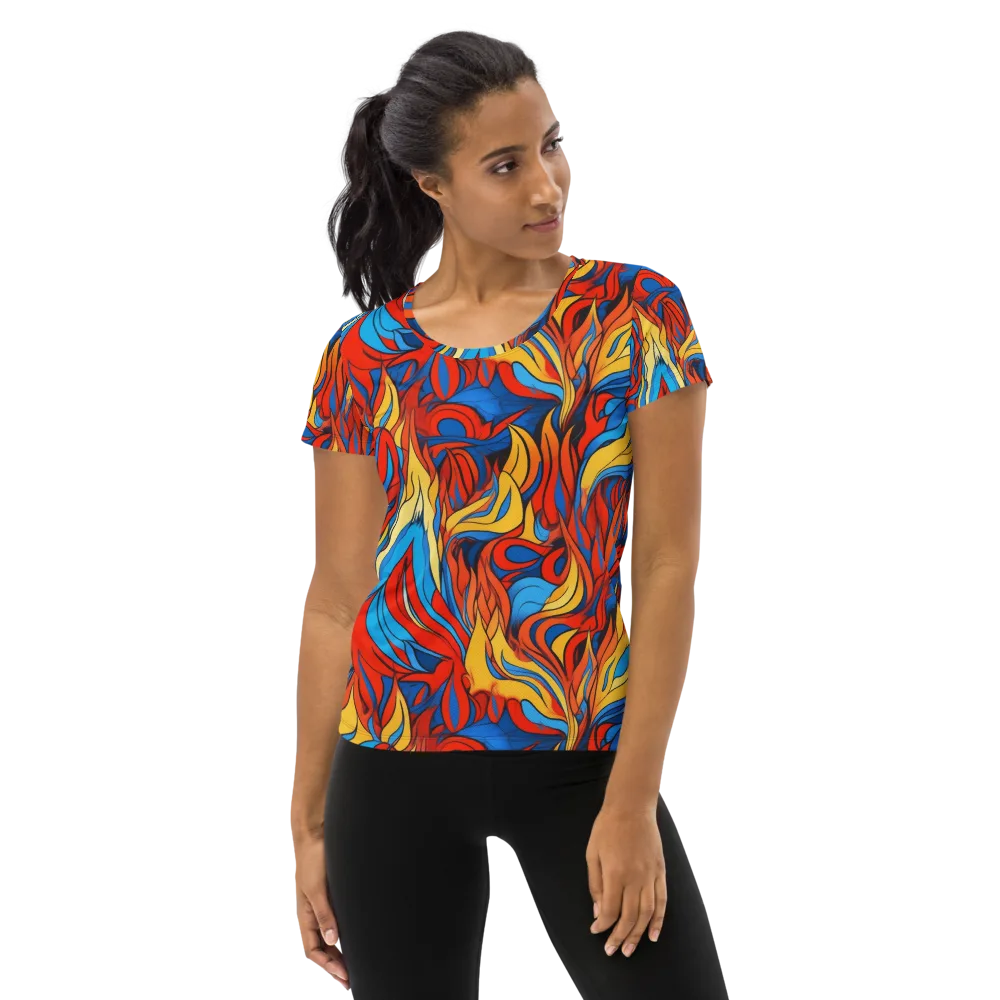 Ember Foliage on Women's Athletic T-Shirt — Front