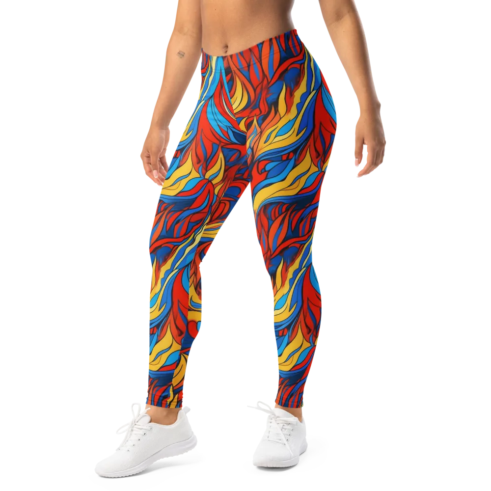 Ember Foliage on Leggings — Left Front
