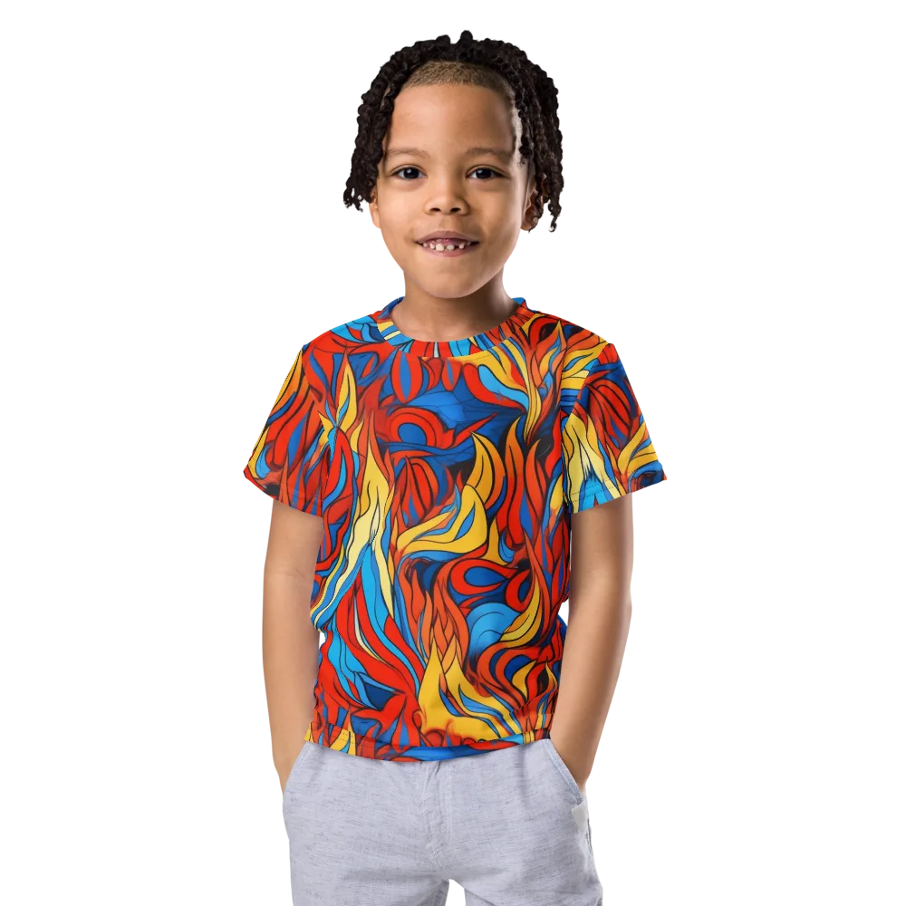 Ember Foliage on Kids Crew Neck T-Shirt — Front