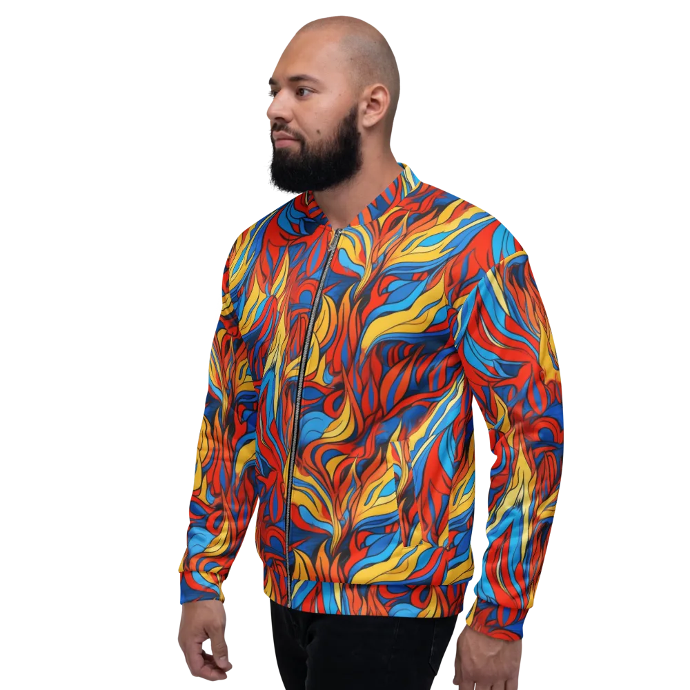 Ember Foliage on Bomber Jacket — Left