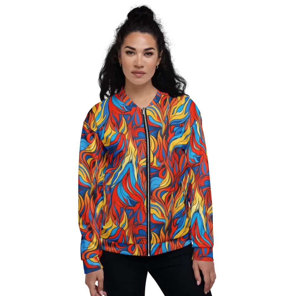 Ember Foliage on Bomber Jacket — Front