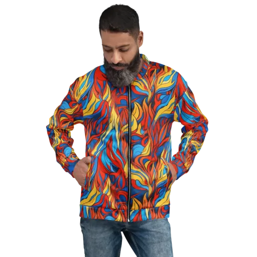 Ember Foliage on a Bomber Jacket