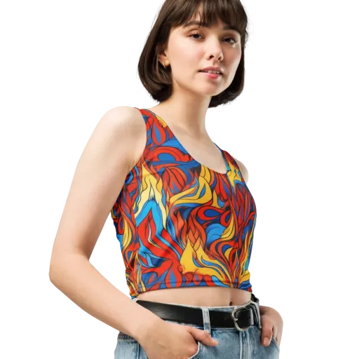 Ember Foliage on a Crop Top