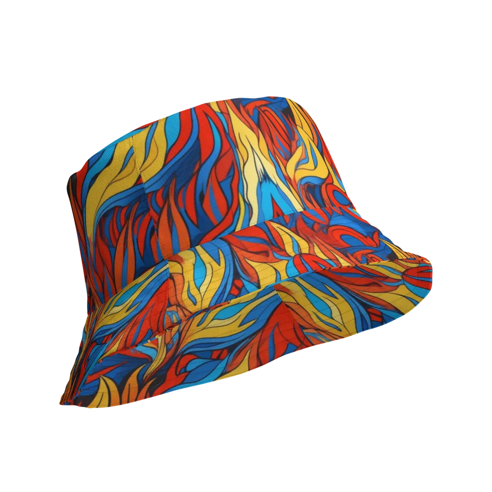 Ember Foliage on Reversible Bucket Hat — Product details Outside