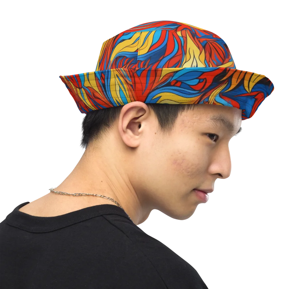Ember Foliage on Reversible Bucket Hat — Right Outside