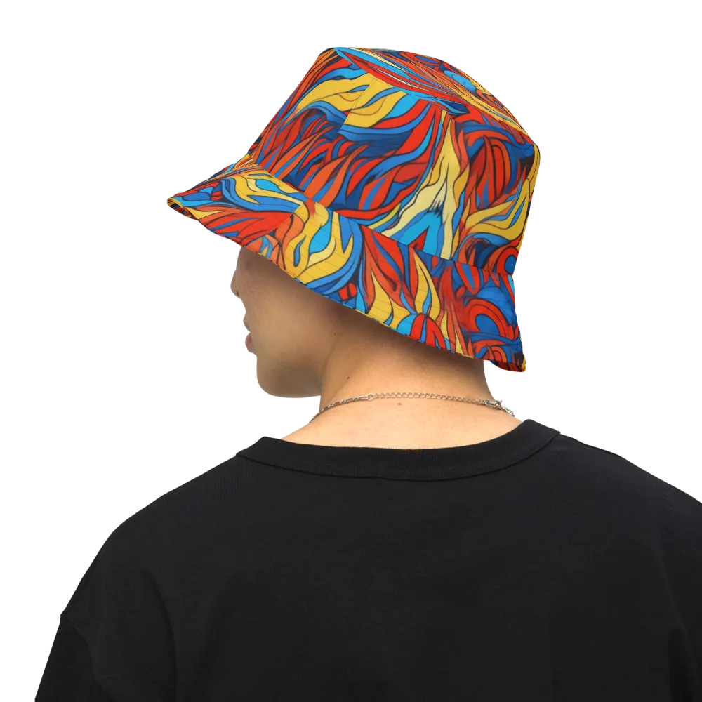 Ember Foliage on Reversible Bucket Hat — Back Inside