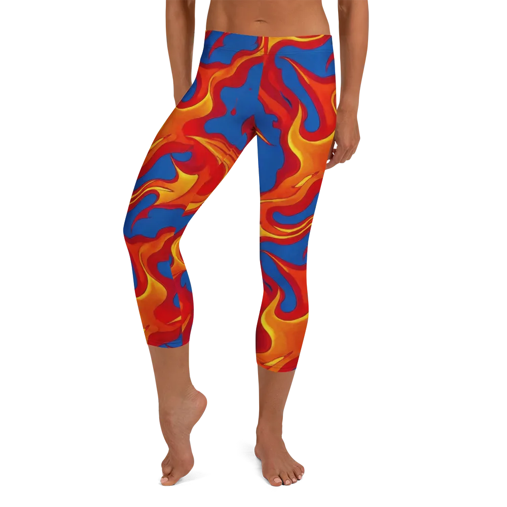 Firestorm Blue on Capri Leggings — Front