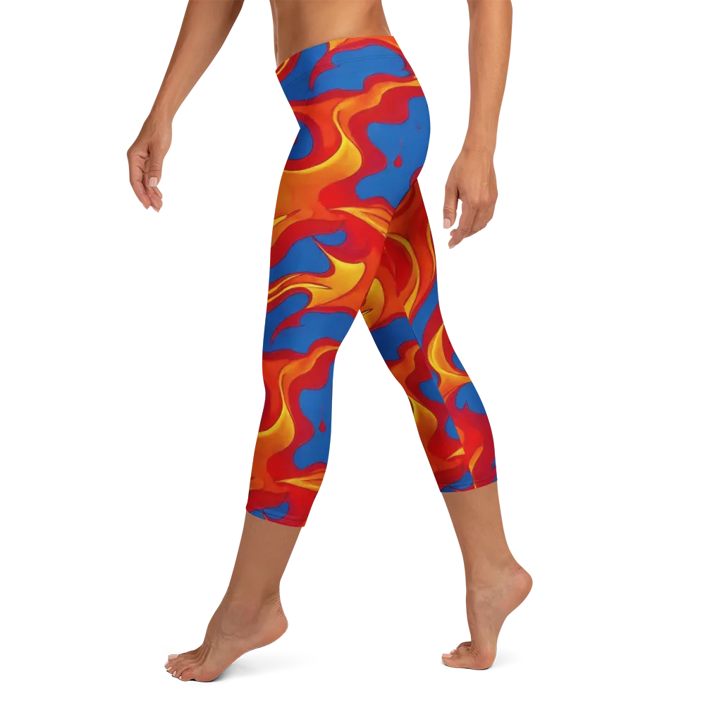 Firestorm Blue on Capri Leggings — Left
