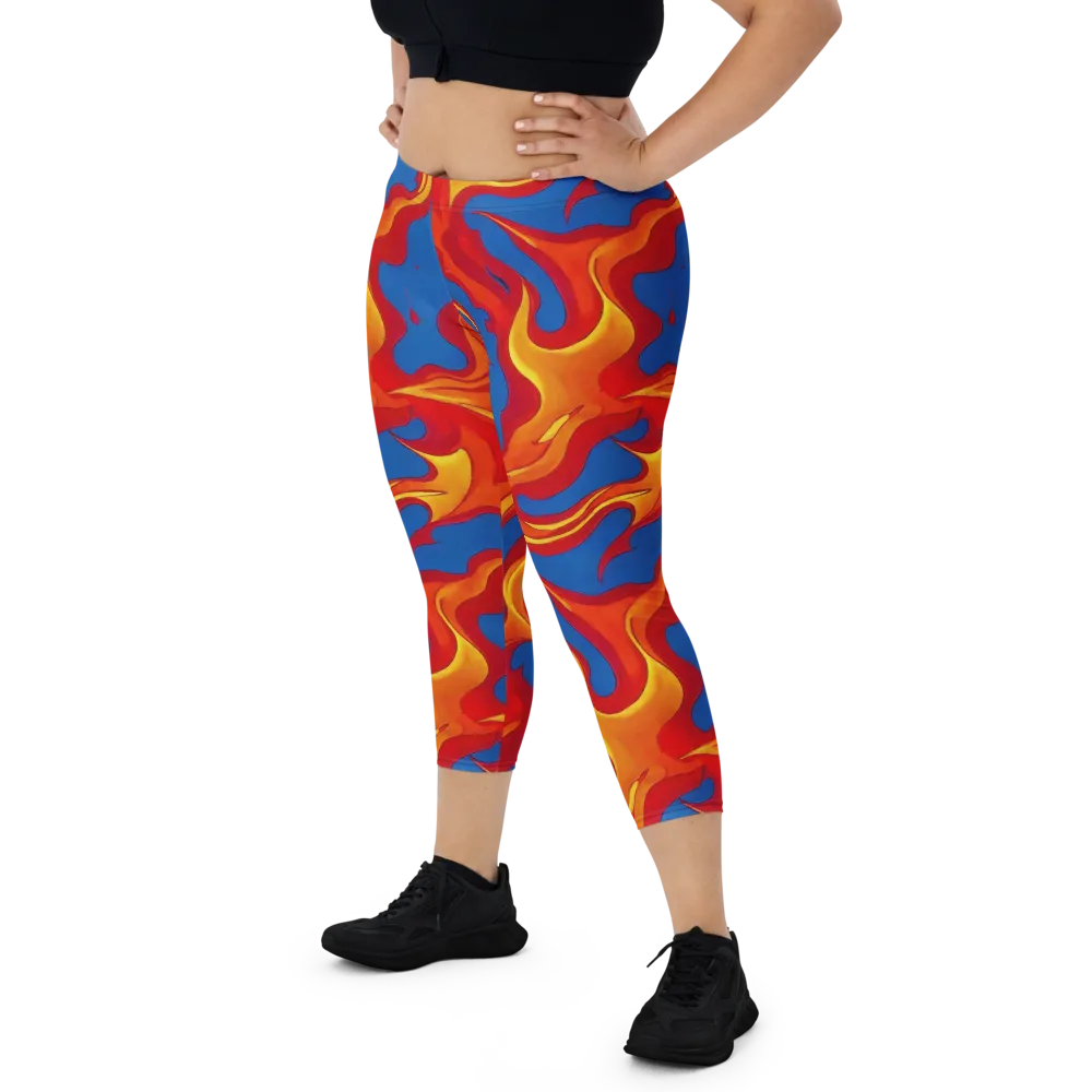 Firestorm Blue on Capri Leggings — Front