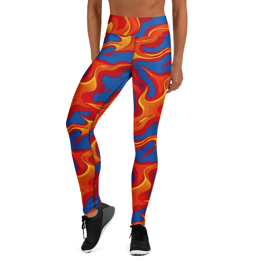 Firestorm Blue on Yoga Leggings — Front