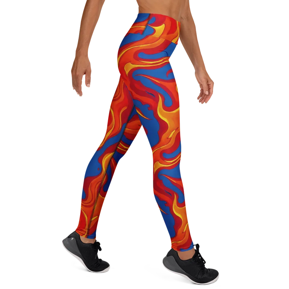 Firestorm Blue on Yoga Leggings — Right