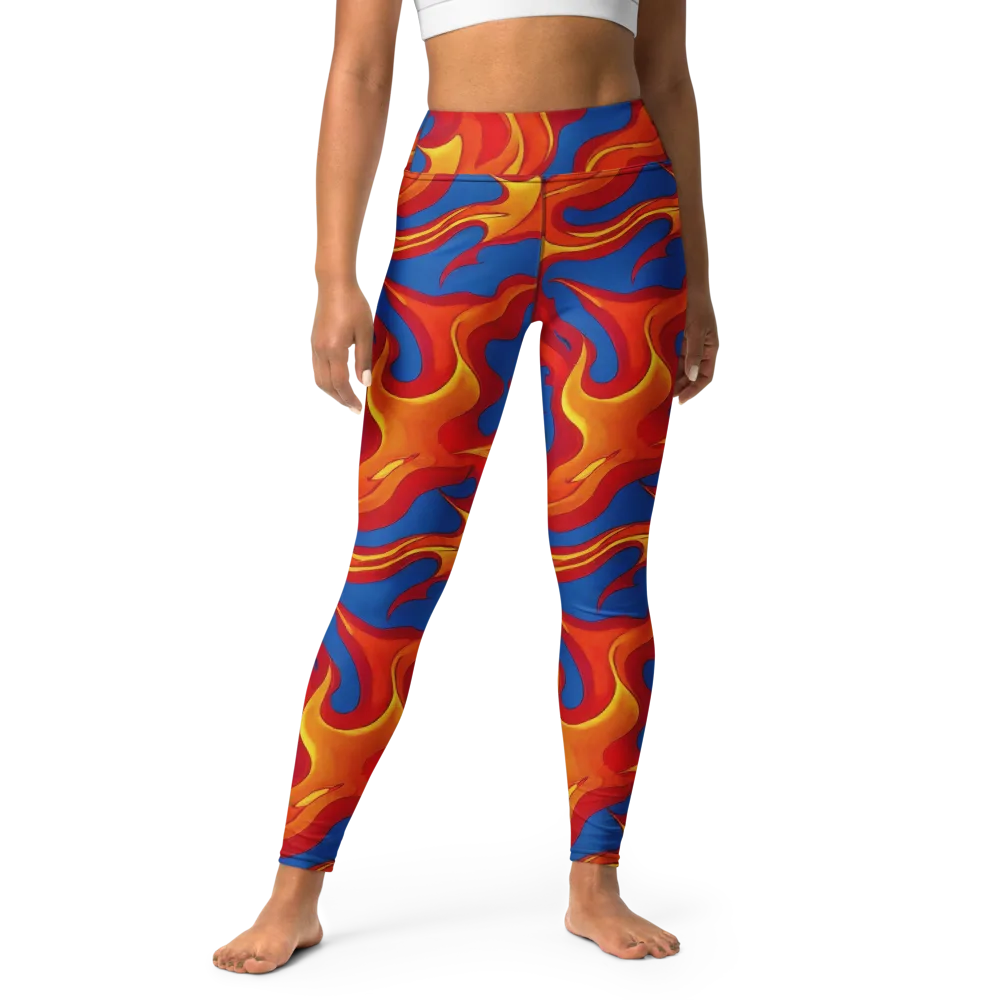 Firestorm Blue on Yoga Leggings — Front