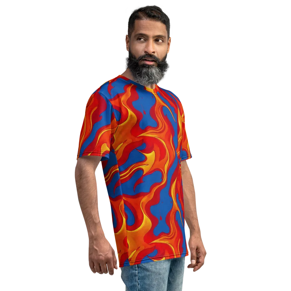 Firestorm Blue on Men's Crew Neck T-Shirt — Right