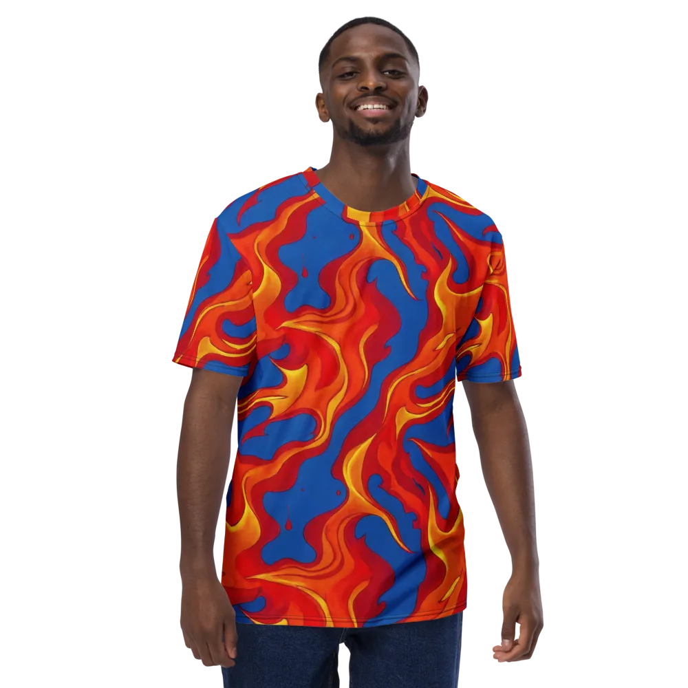 Firestorm Blue on Men's Crew Neck T-Shirt — Front