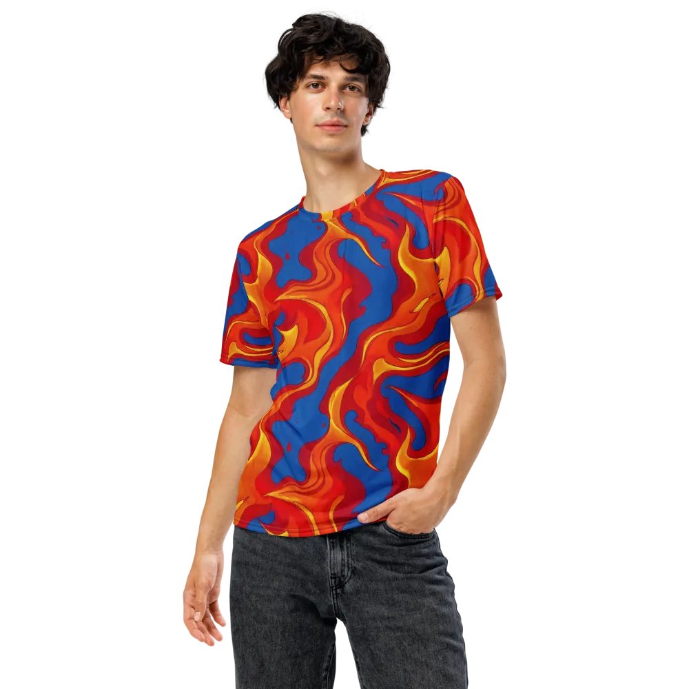 Firestorm Blue on Men's Crew Neck T-Shirt — Front