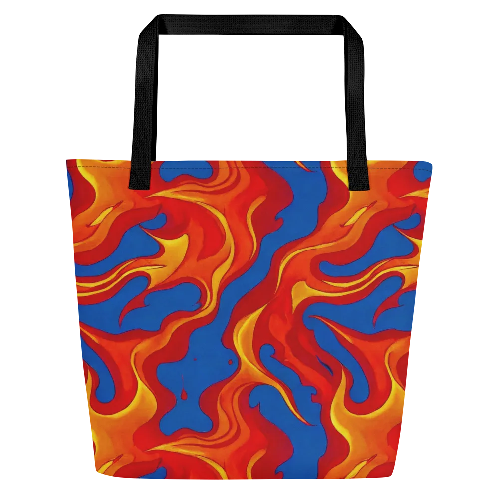 Firestorm Blue on Large Tote Bag W/ Pocket — Front