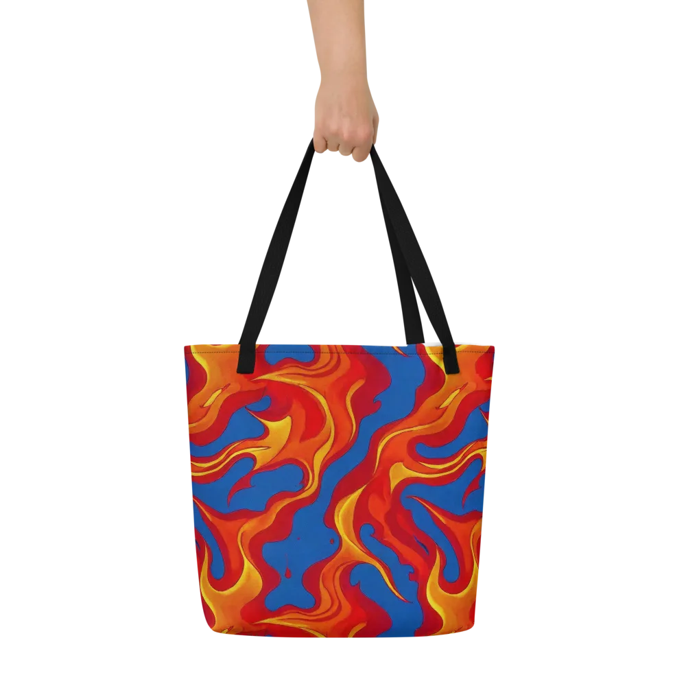 Firestorm Blue on Large Tote Bag W/ Pocket — Front