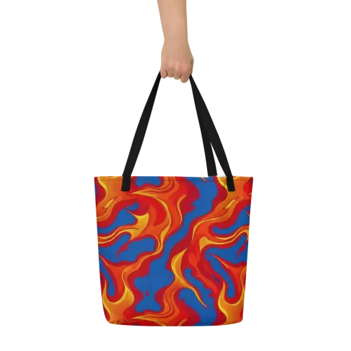 Firestorm Blue on a Large Tote Bag W/ Pocket