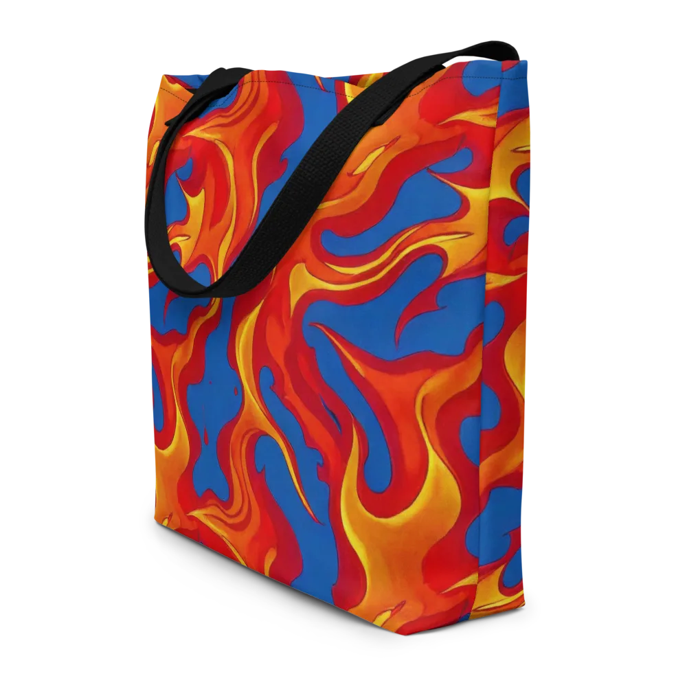 Firestorm Blue on Large Tote Bag W/ Pocket — Front