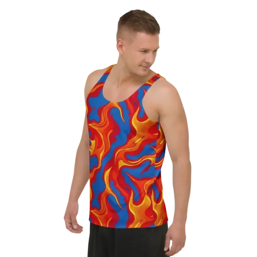 Firestorm Blue on a Men's Tank Top