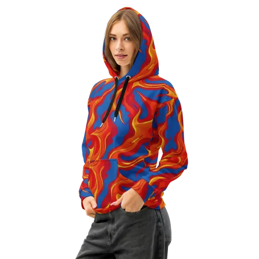 Firestorm Blue on a Cotton Hoodie