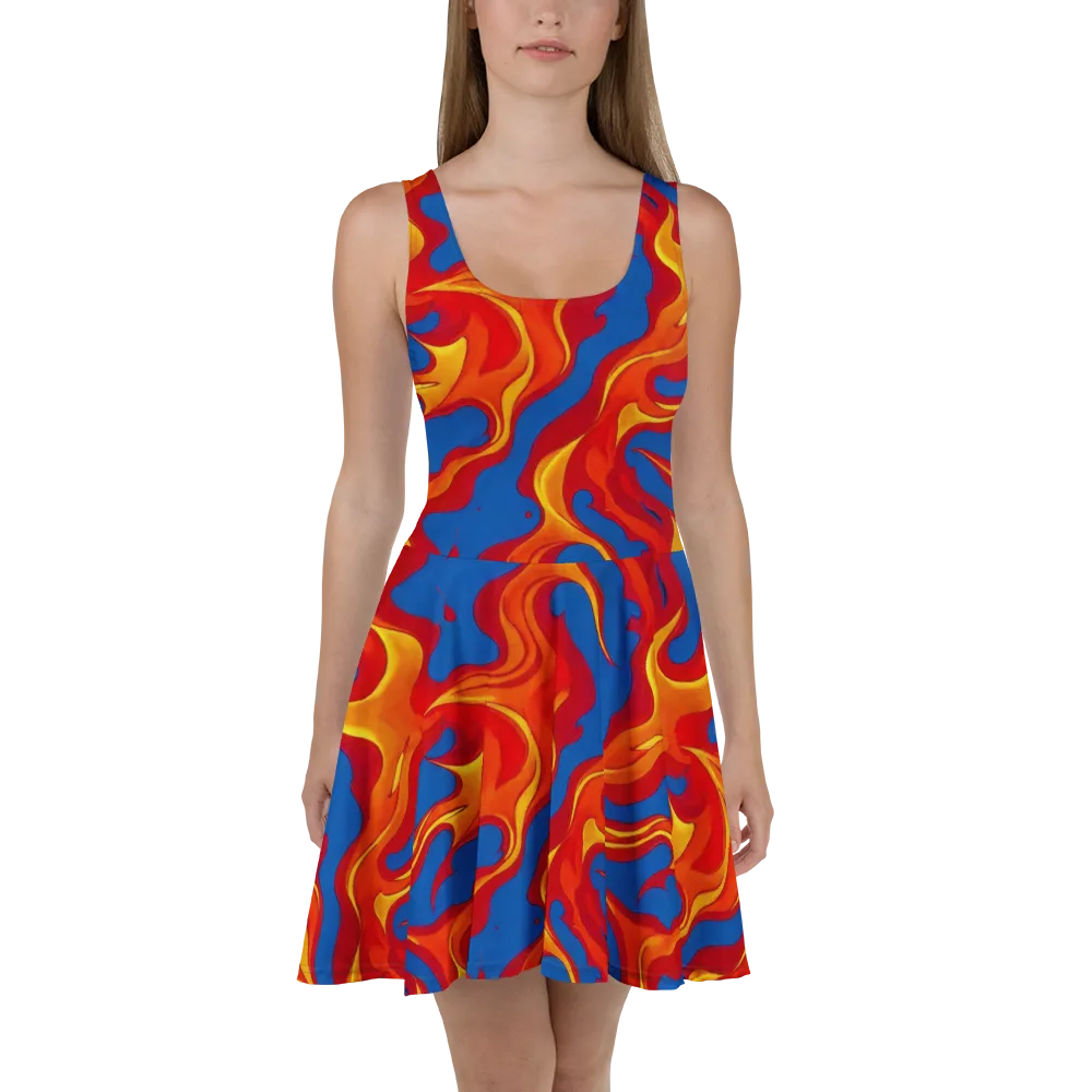 Firestorm Blue on Skater Dress — Front